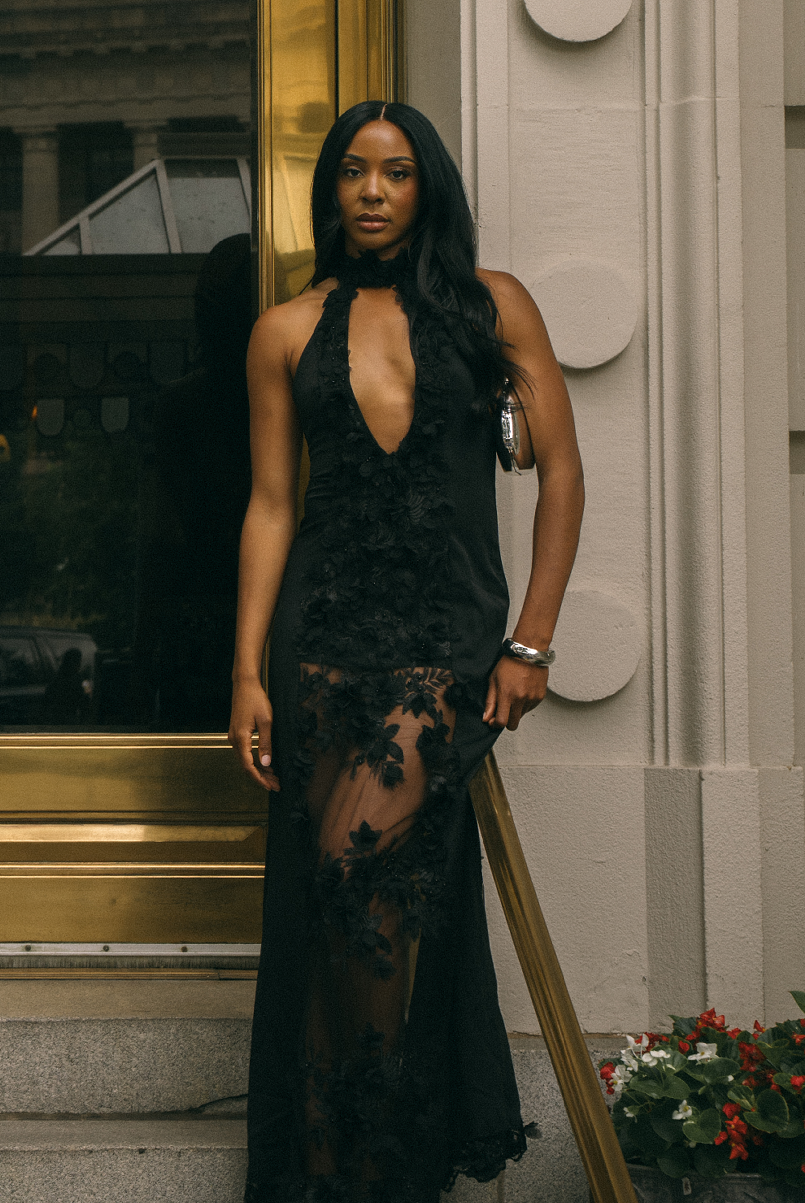 Black Embroidered Dress