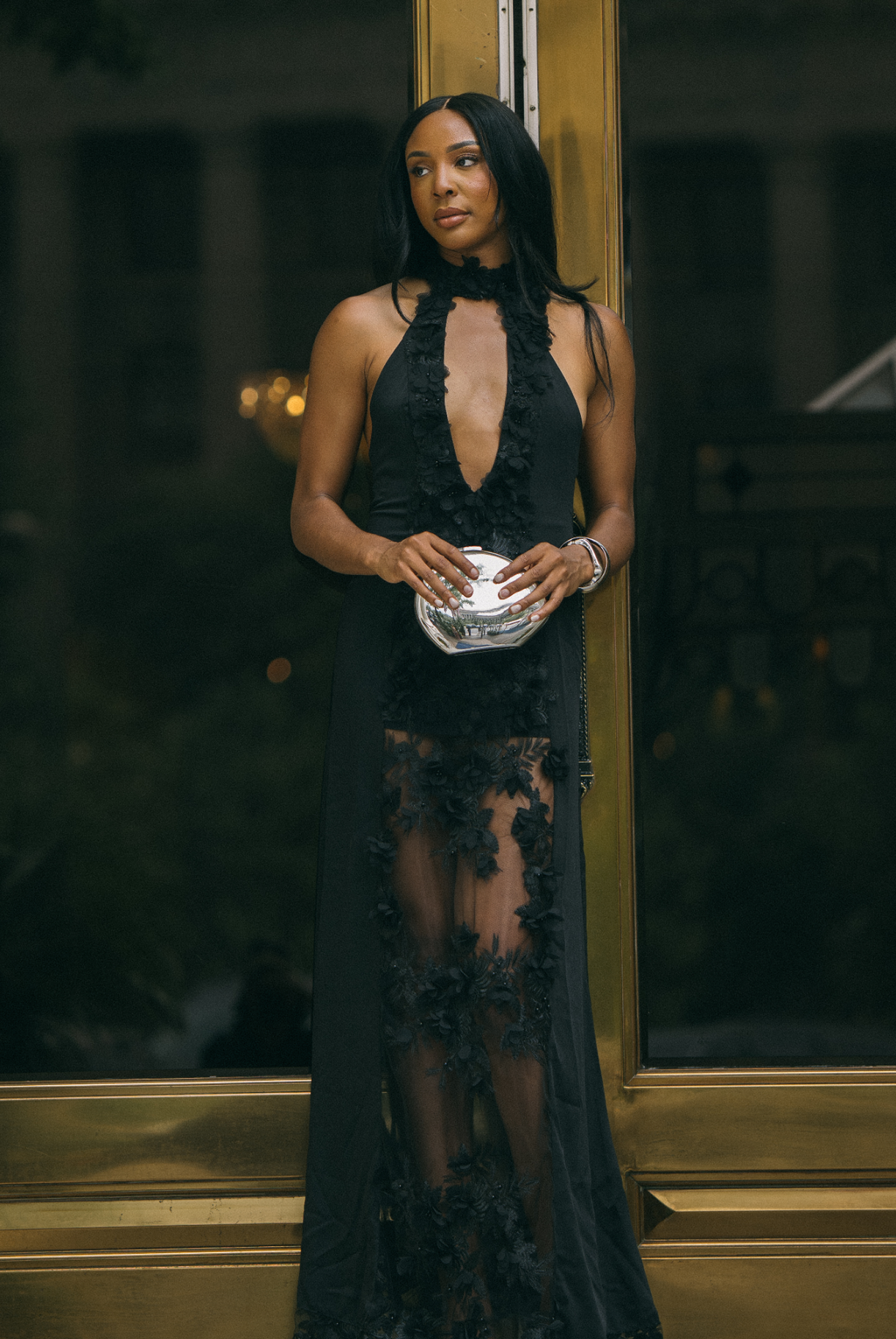 Black Embroidered Dress