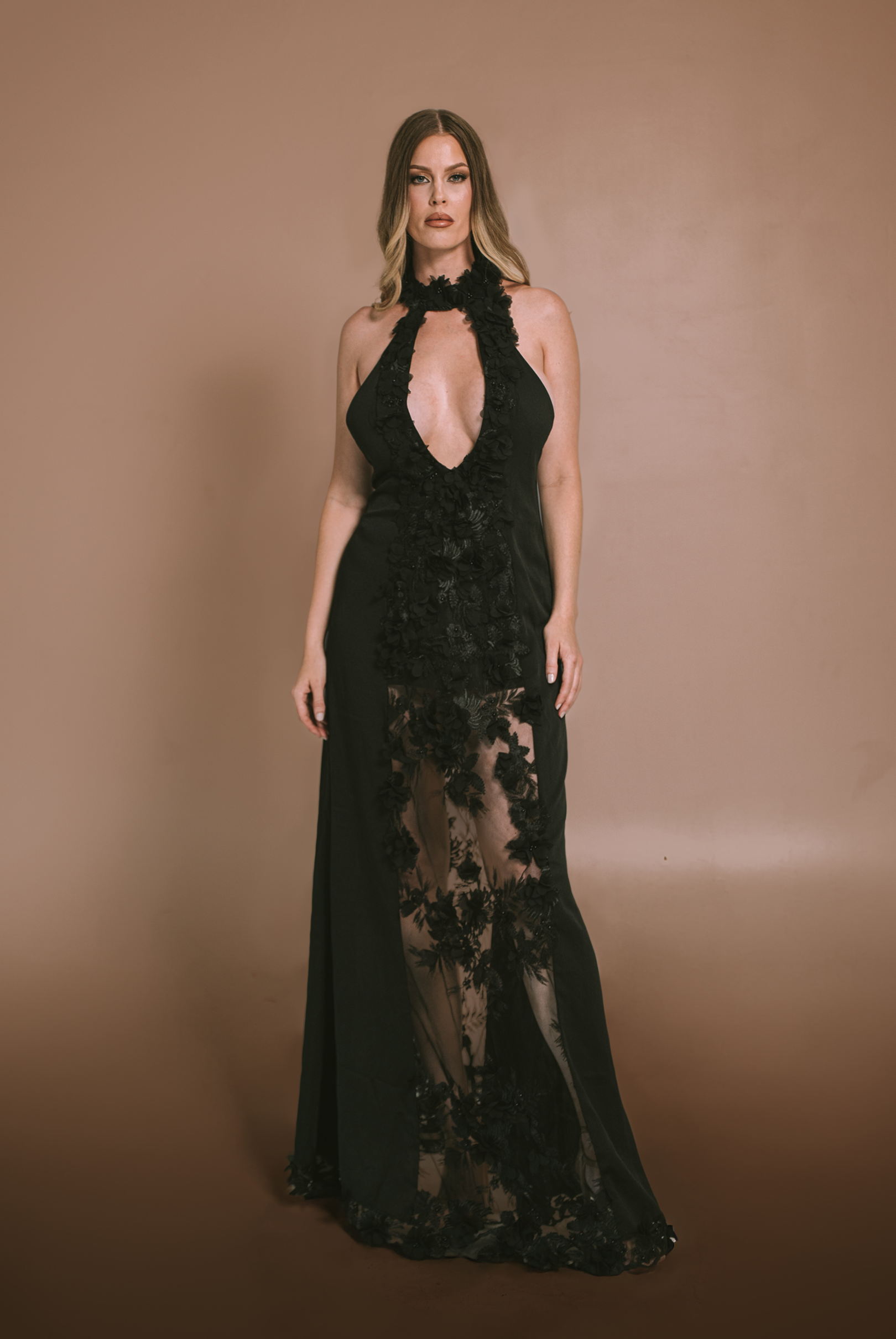 Black Embroidered Dress
