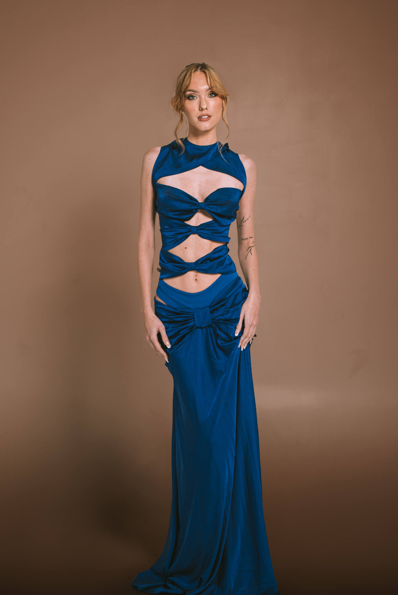 Blue Cut-out Dress