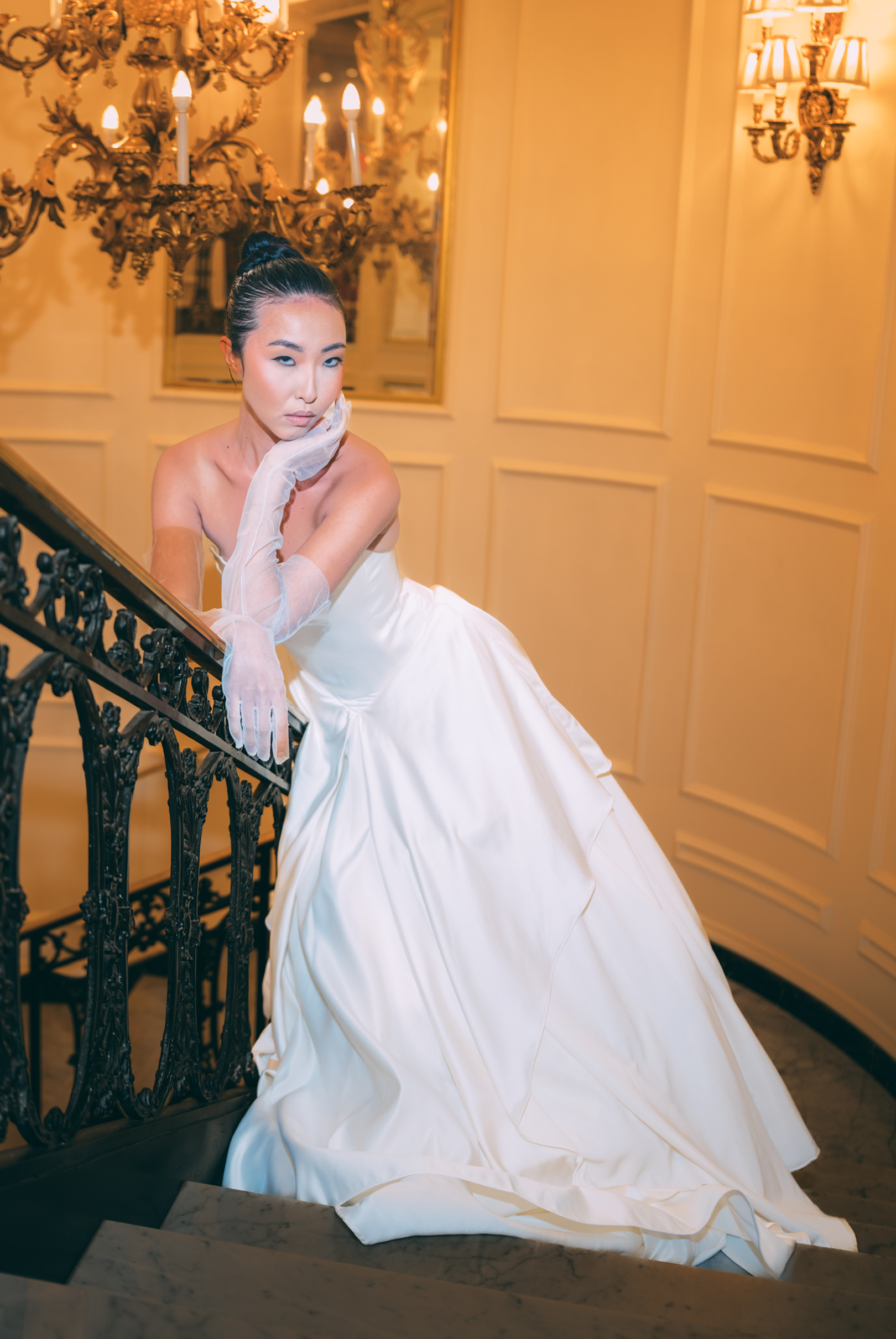 Asymmetric Trim A-line Wedding Dress