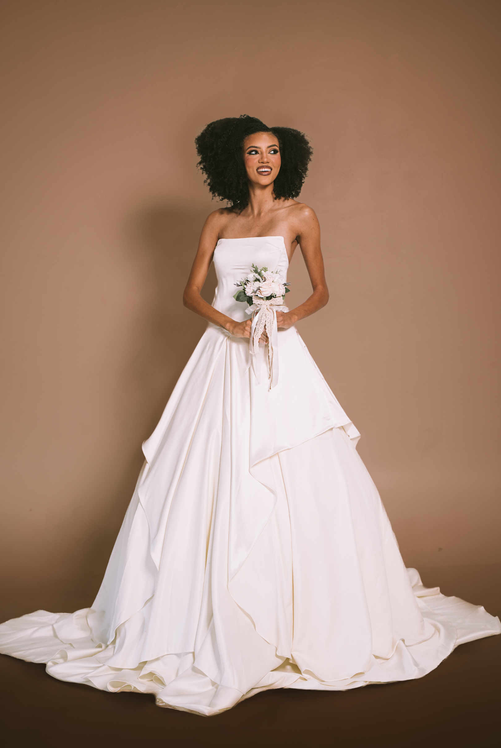 Asymmetric Trim A-line Wedding Dress