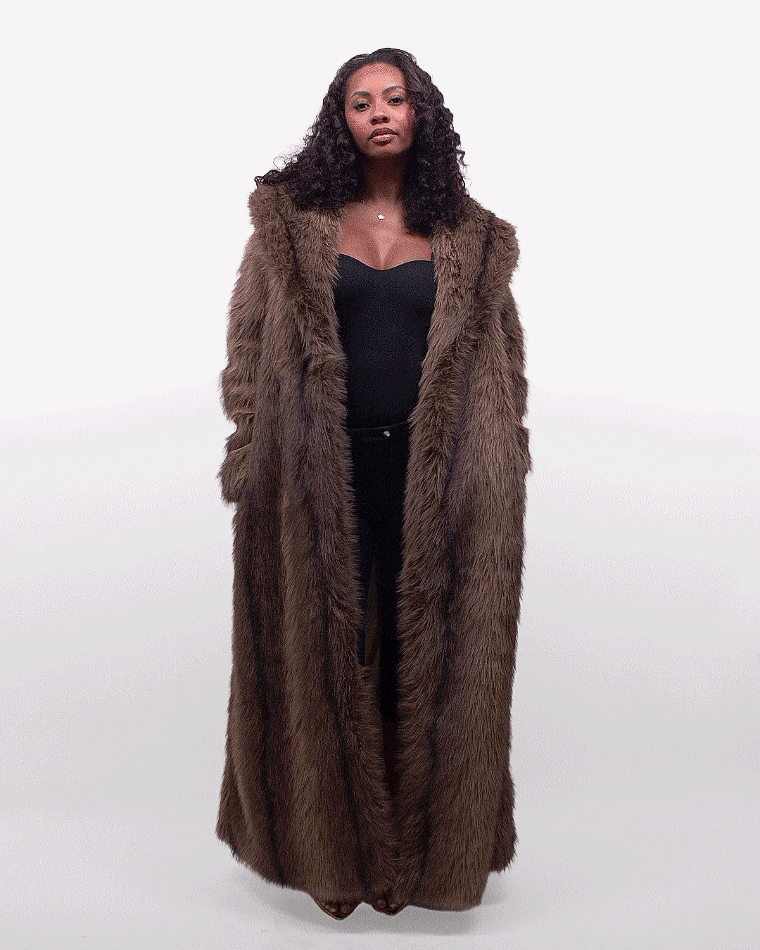 MIRA | Brown Fur Maxi Coat – KAOriginals