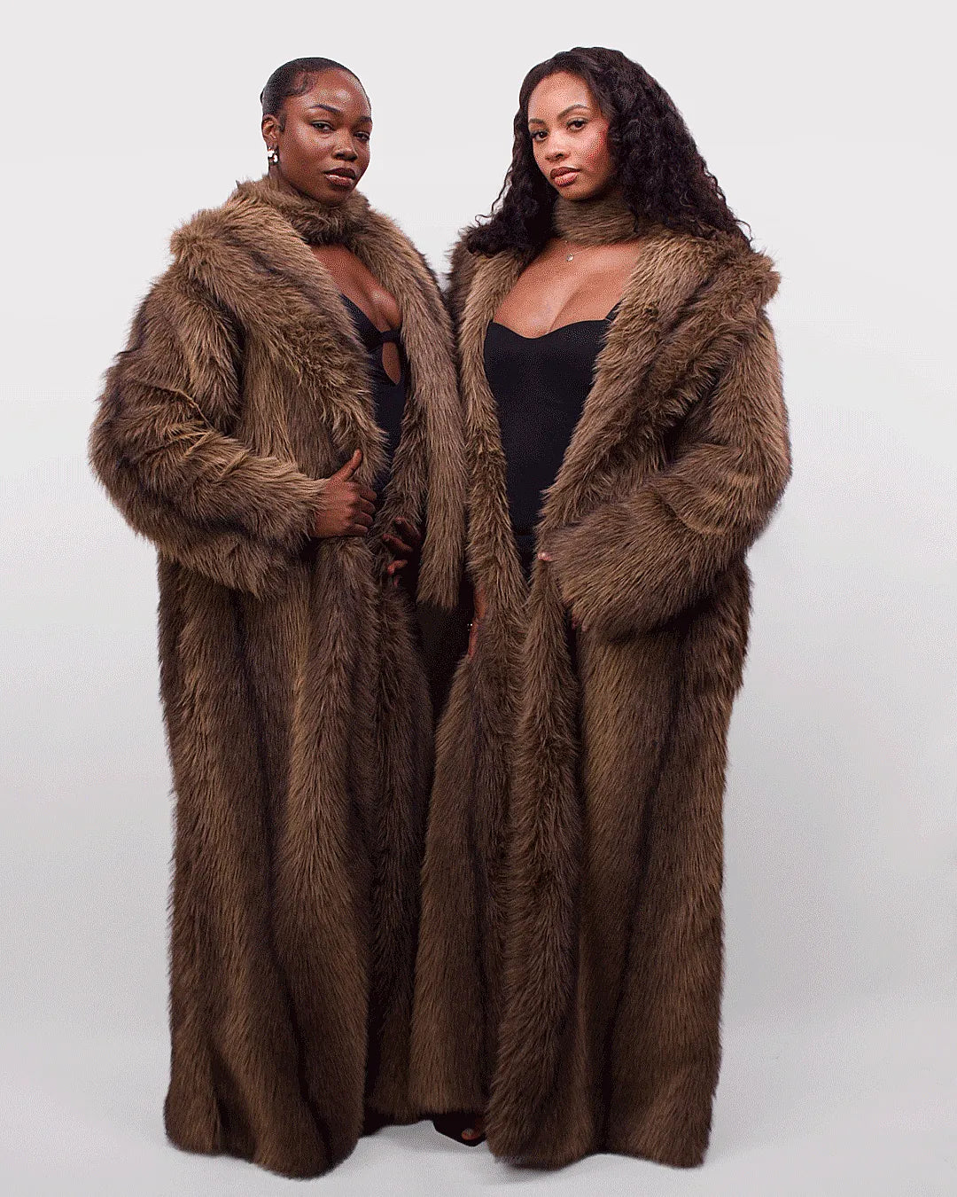 Brown Faux Fur Maxi Coat