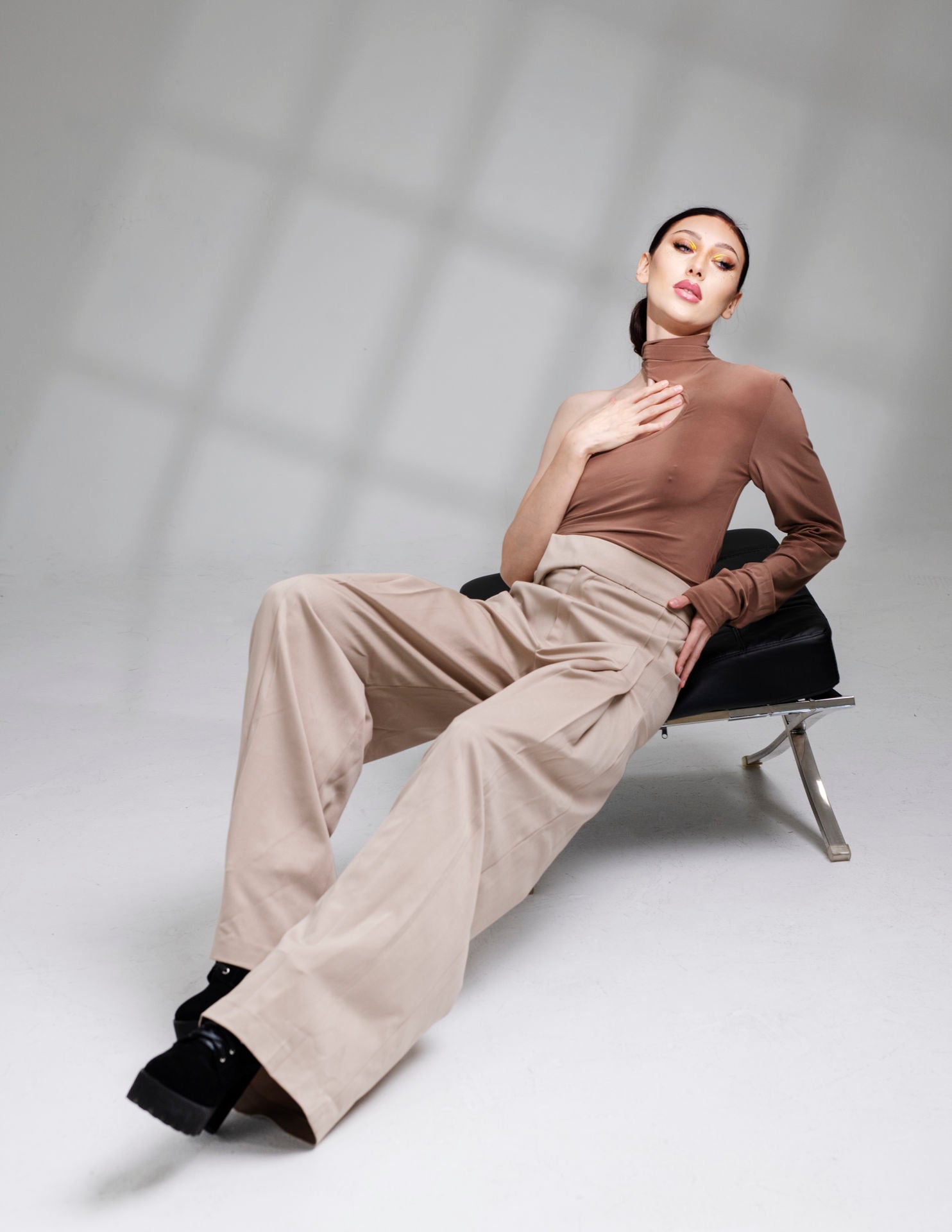 Beige Off The Shoulder Top