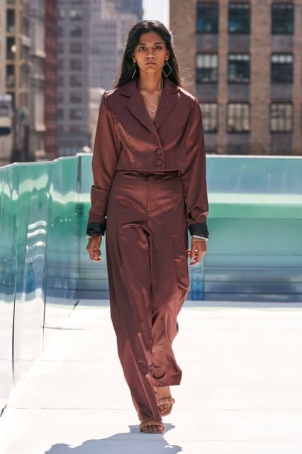 Rosewood Silk Short Blazer